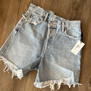 Agolde Criss Cross denim shorts size 25 NWT